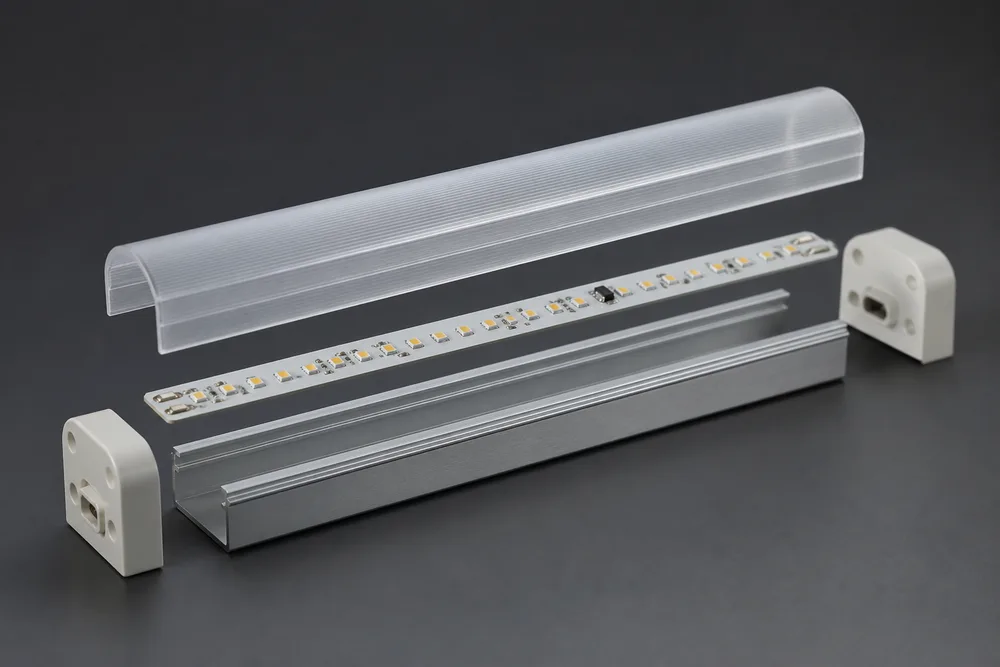 Ohišje cevi LED T10 s pokrovom za osebni računalnik in podstavkom iz aluminija 6063 za montažo osvetlitve OEM leta 2026